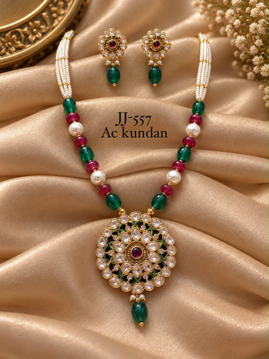 Necklace with earrings JJ 557 AC Kundan 1