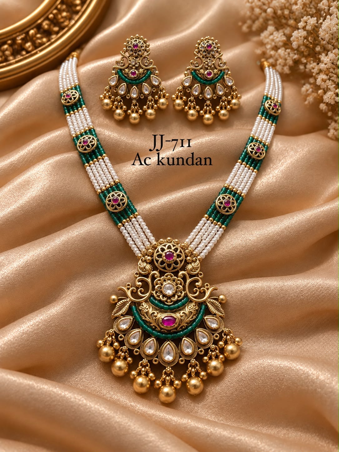 Necklace with earrings JJ 711 AC Kundan 2