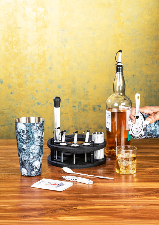 Bar Set Marble Skull Printed
