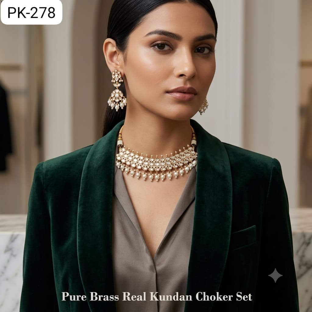Kundan Necklace with earring Choker PK 278