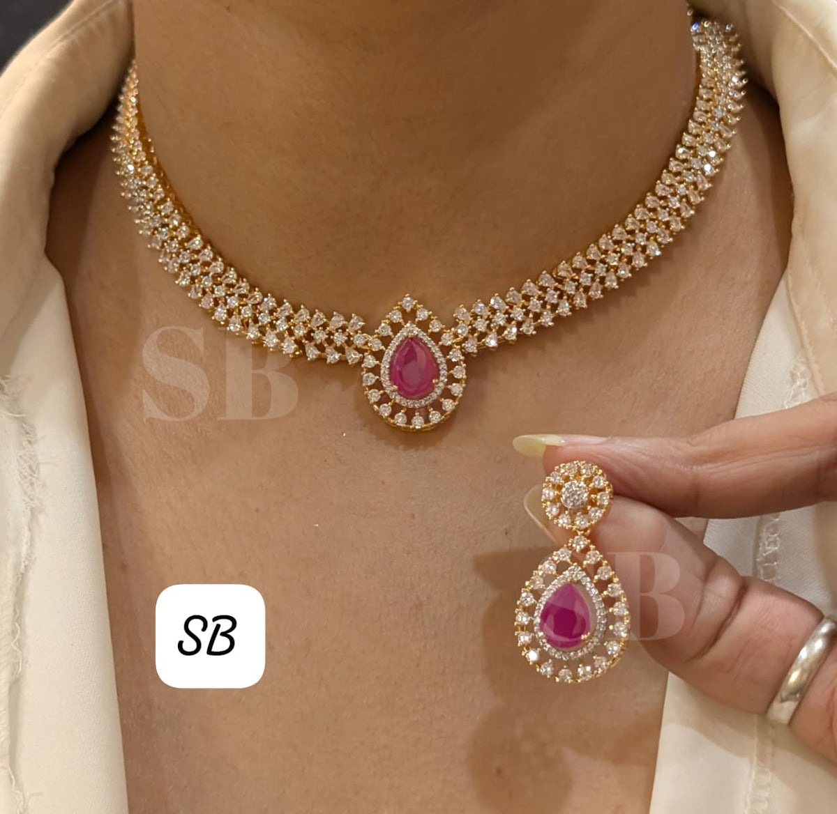 Necklace with earrings SB 08